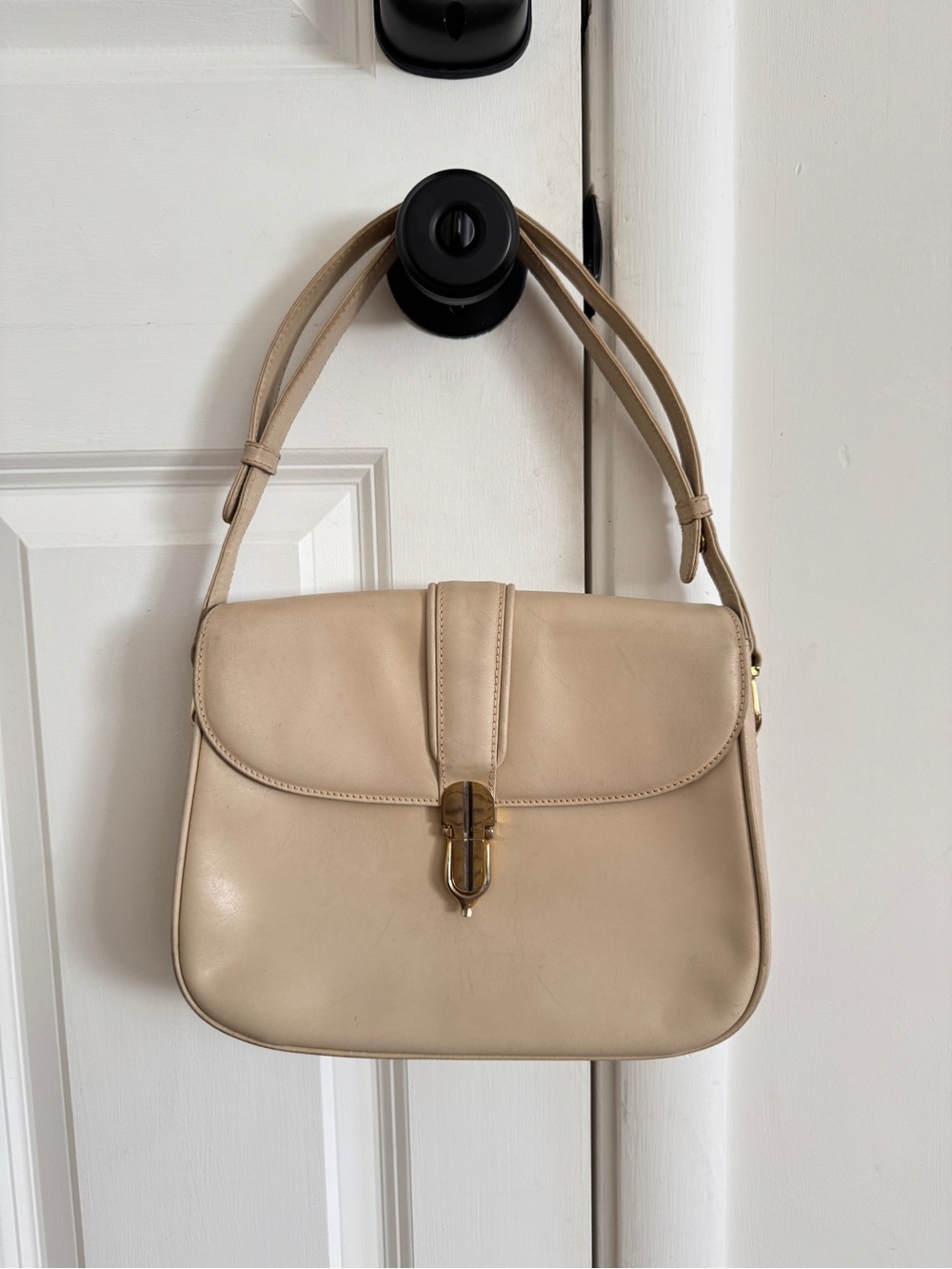 Vintage Gucci Shoulder Bag Cream Beige